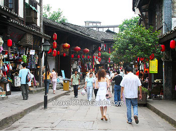 Walking in the ancient Ci Qi Kou village, Chongqing.